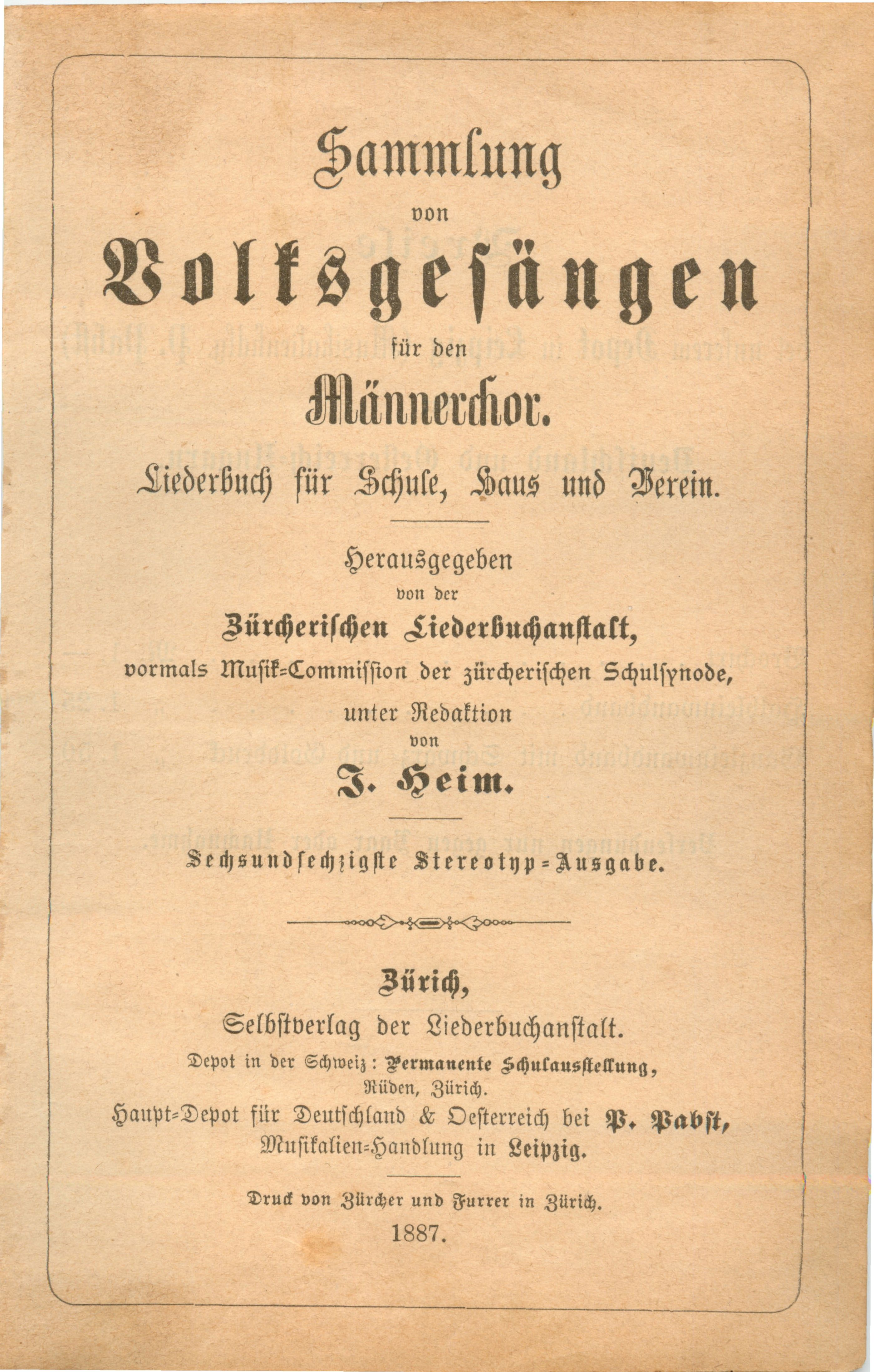 Sammlung von Volksgesängen für den Männerchor