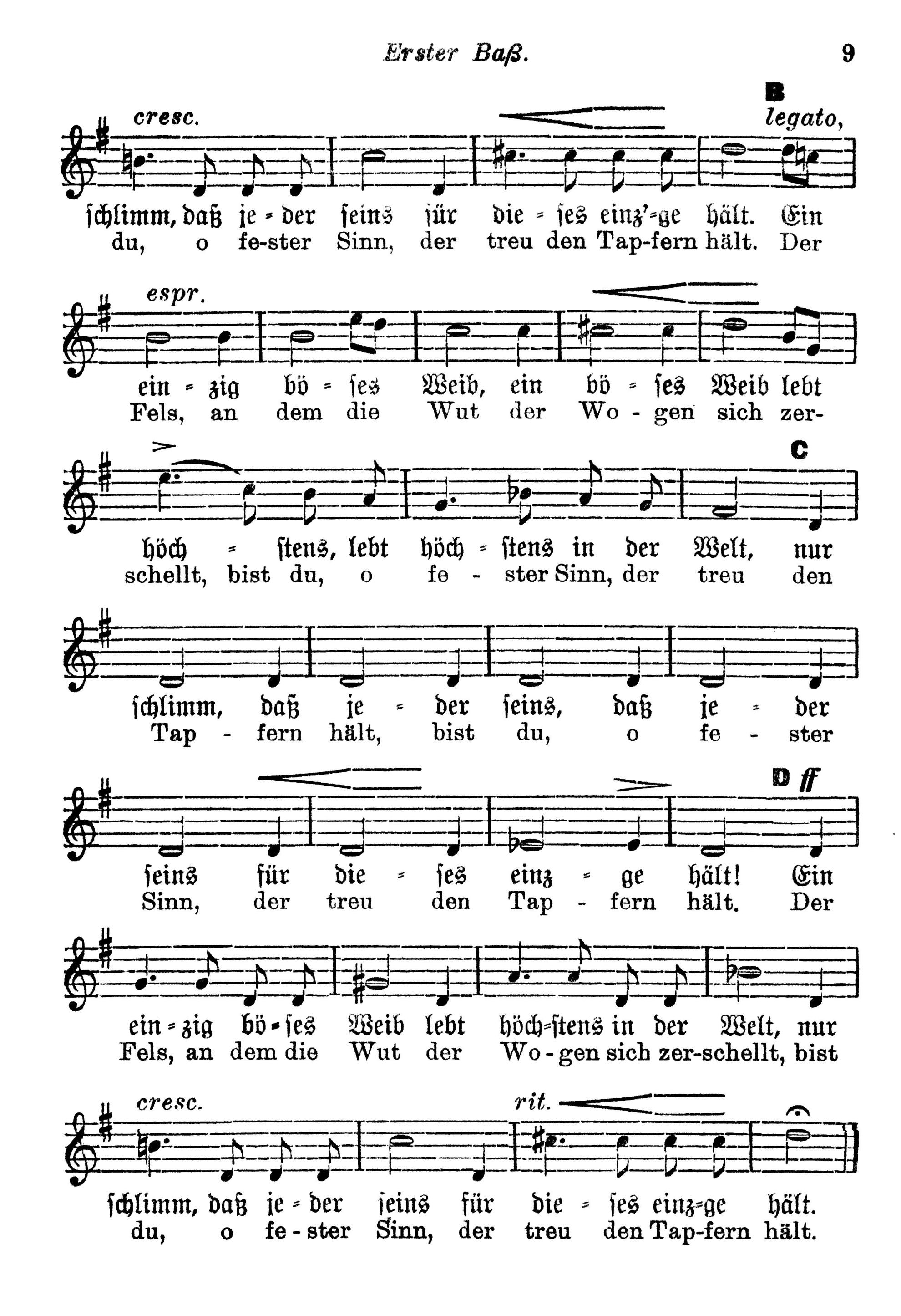 Liedersammlung des badischen Sängerbundes 1. Bass