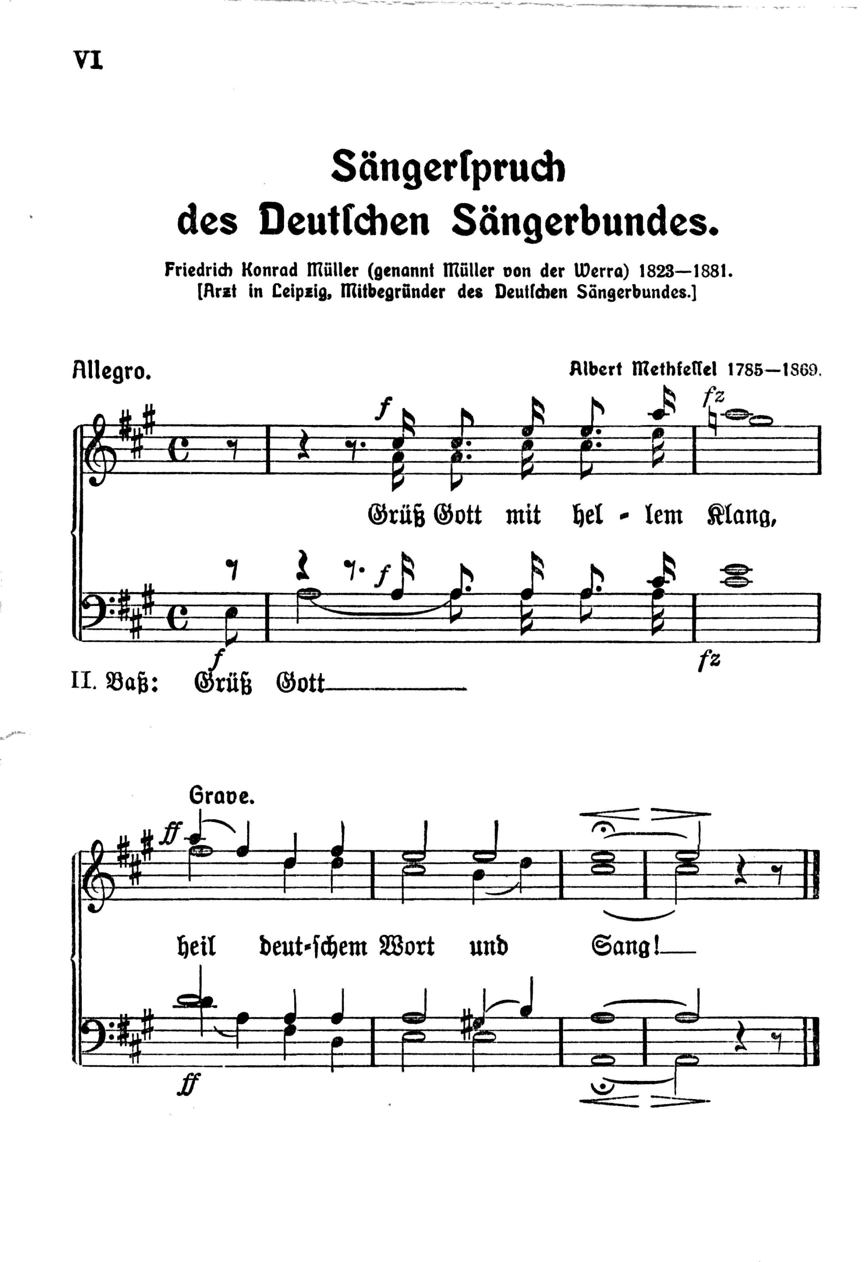 Liedersammlung des badischen Sängerbundes 1. Bass