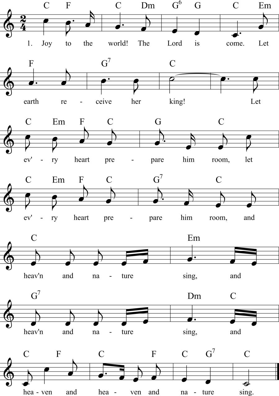 Joy To The World Noten Liedtext MIDI Akkorde