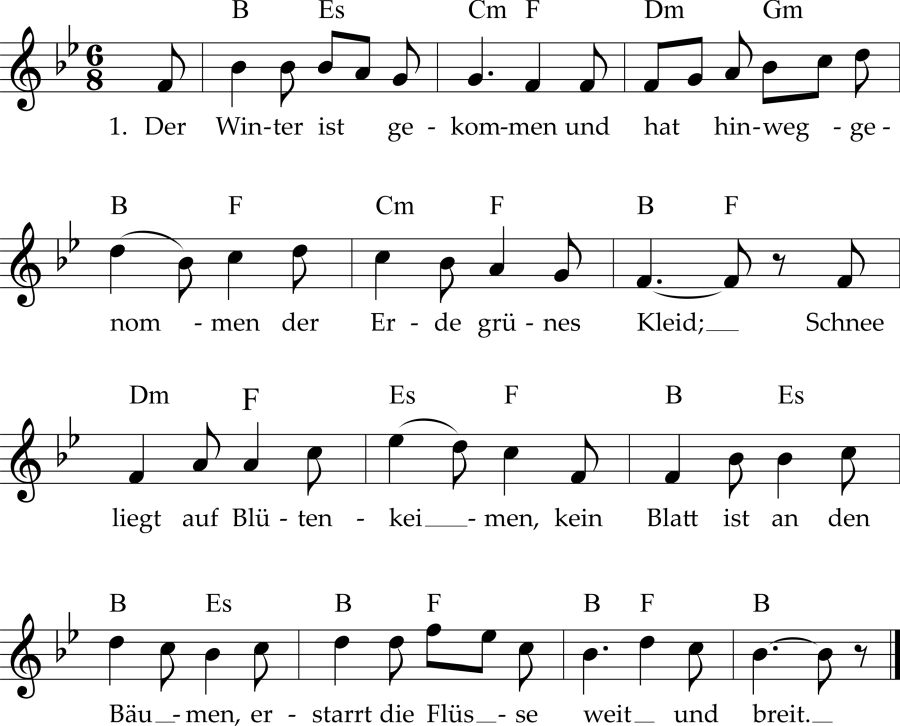 Musiknoten zum Lied - Weihnachtsfreude