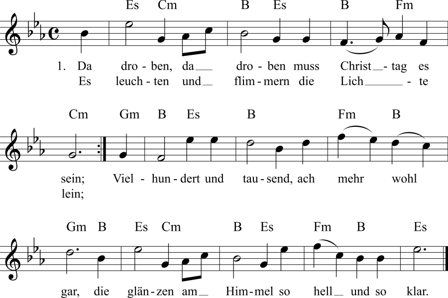 Musiknoten zum Lied - Der Christbaum im Himmel