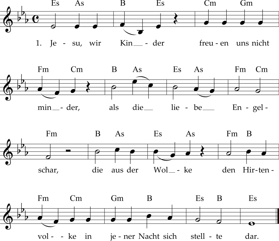 Musiknoten zum Lied - Weihnachtsfreude