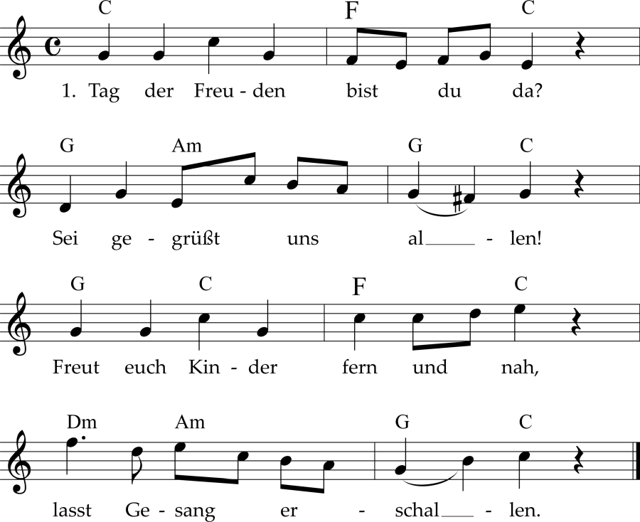 Musiknoten zum Lied - Weihnachtsfreude