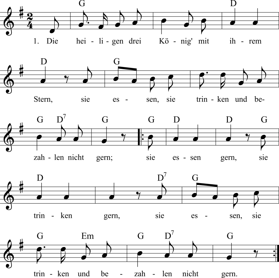 Die Heiligen Drei Kon Ge Noten Liedtext Midi Akkorde