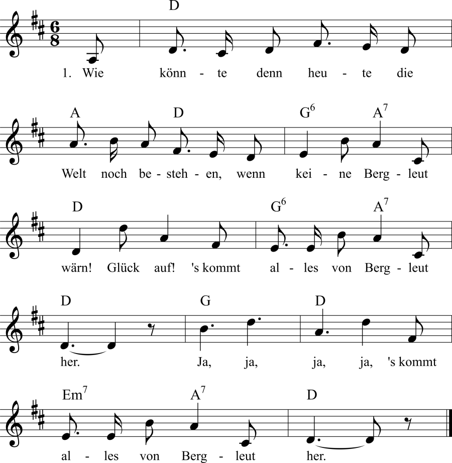 Musiknoten zum Lied - Wie könnte denn heute die Welt noch bestehen