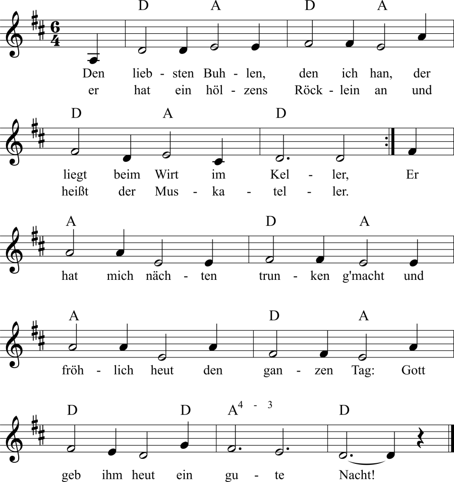 Musiknoten zum Lied - Den liebsten Buhlen, den ich han