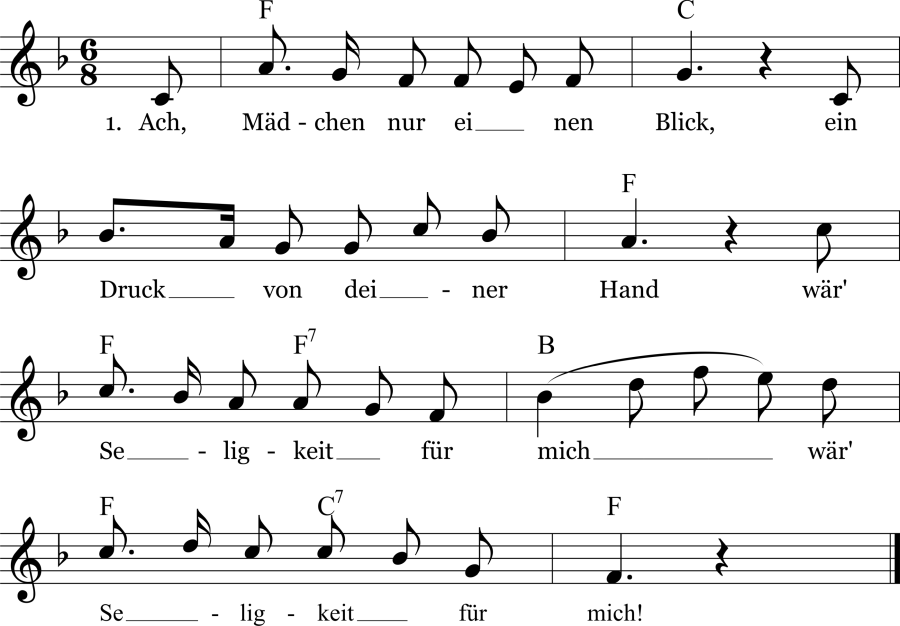 Musiknoten zum Lied - Der Liebe Seligkeit