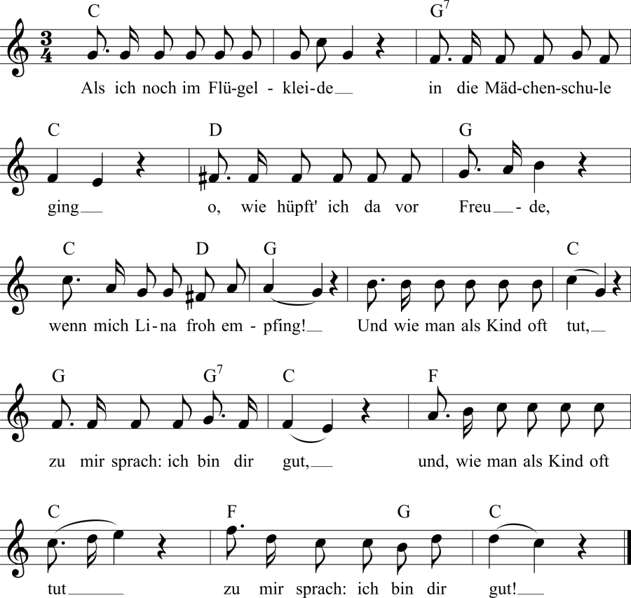 Musiknoten zum Lied - Dauernde Liebe