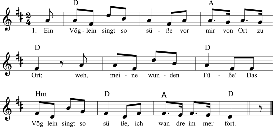 Musiknoten zum Lied - Verwirrt