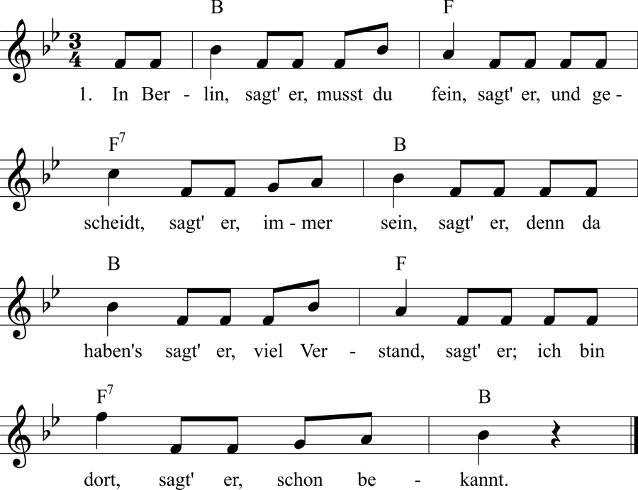 Musiknoten zum Lied - In Berlin, sagt er