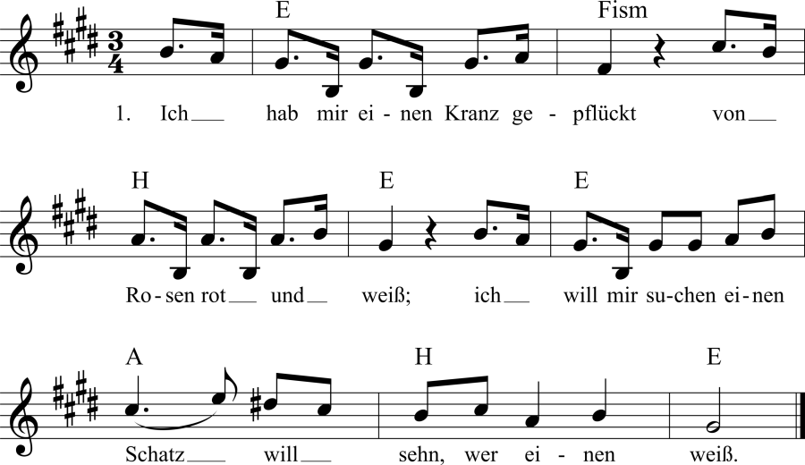 Musiknoten zum Lied - Liebessuche