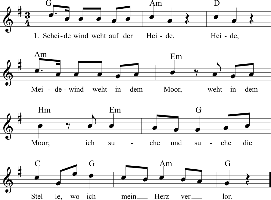 Musiknoten zum Lied - Irrkraut