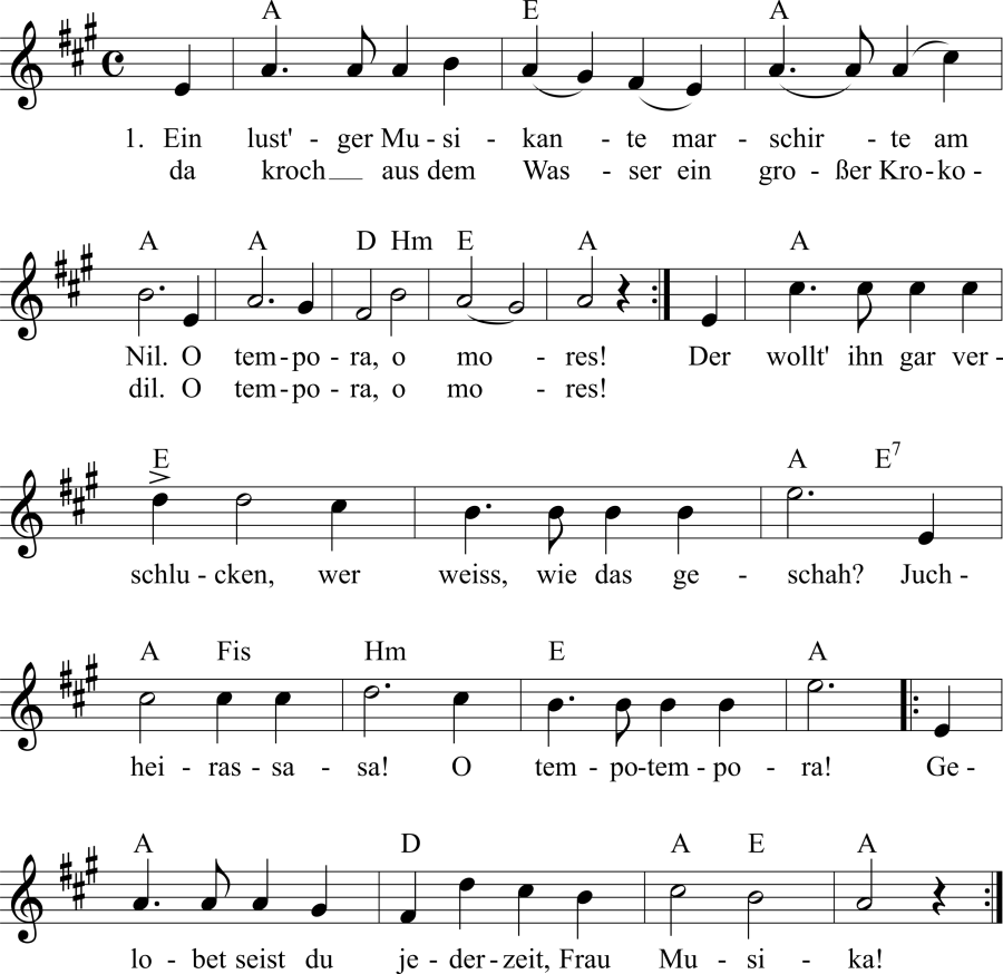 Musiknoten zum Lied - Lob der edlen Musika