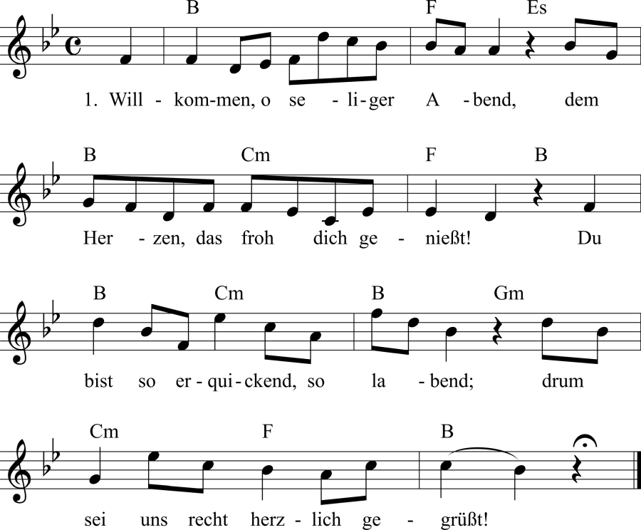 Musiknoten zum Lied - Sommer-Abendlied