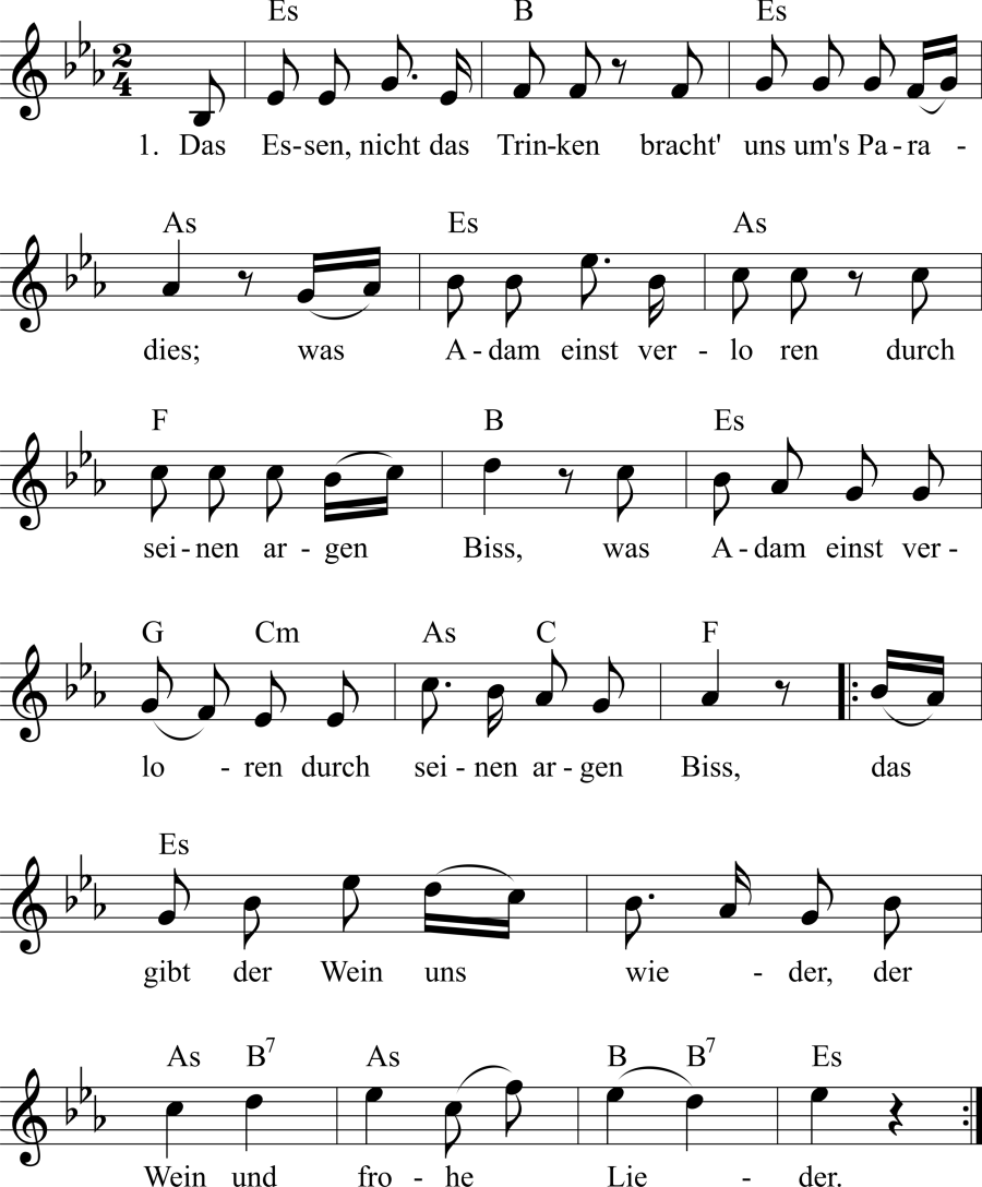 Musiknoten zum Lied - Die Arche Noah