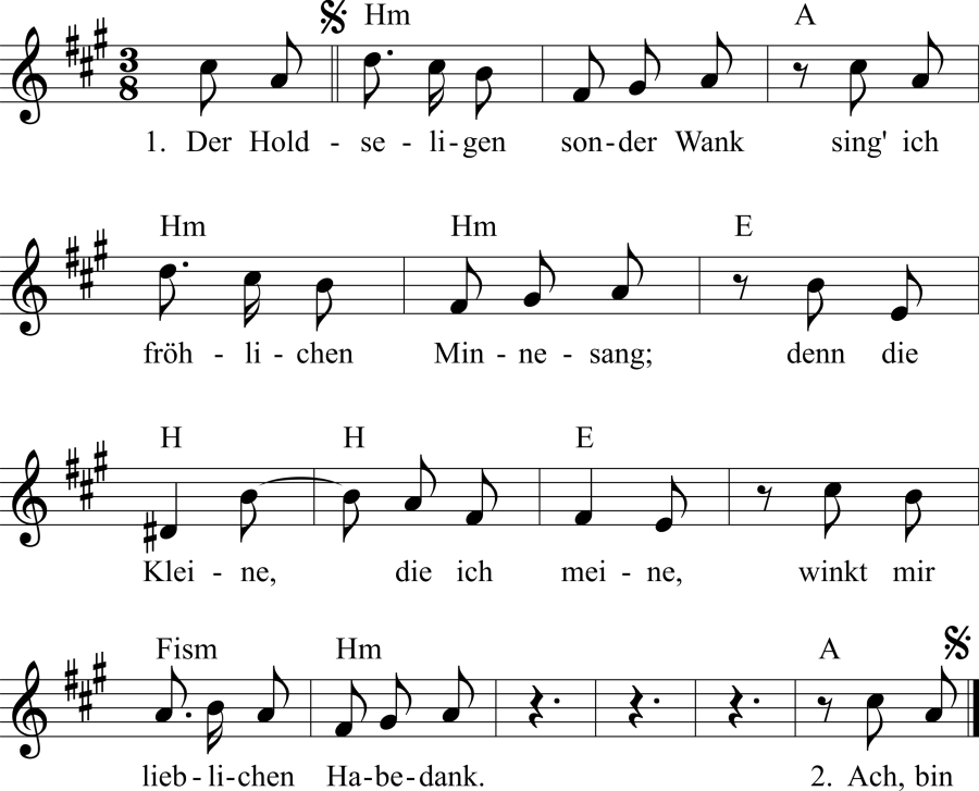 Musiknoten zum Lied - Der Holdseligen