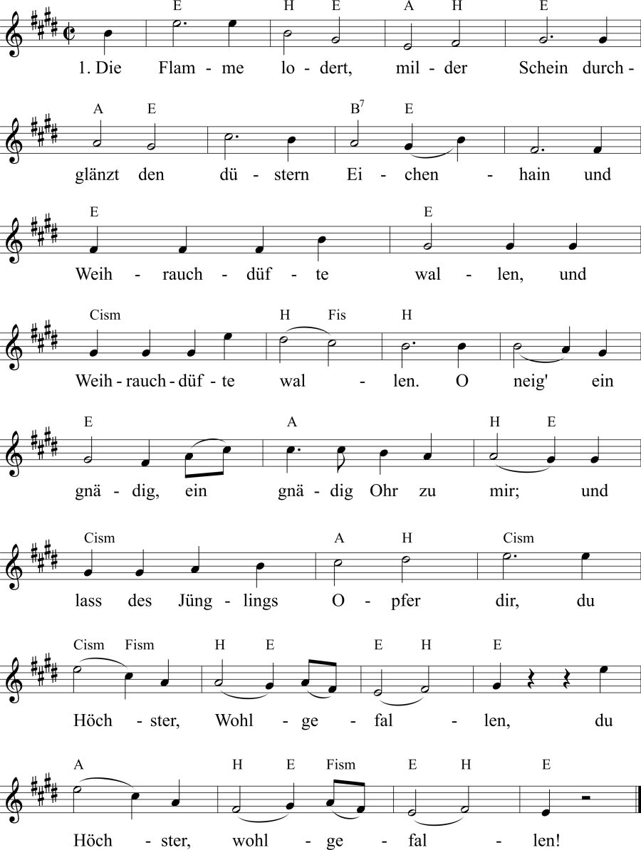 Musiknoten zum Lied - Opferlied