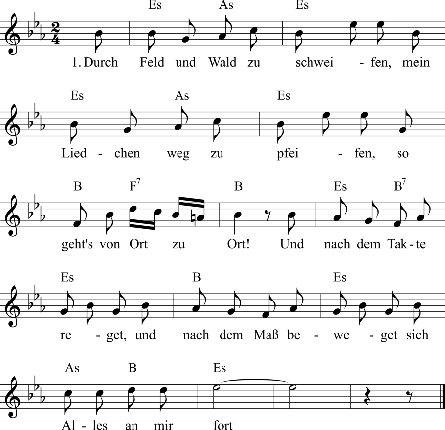 Musiknoten zum Lied - Der Musensohn