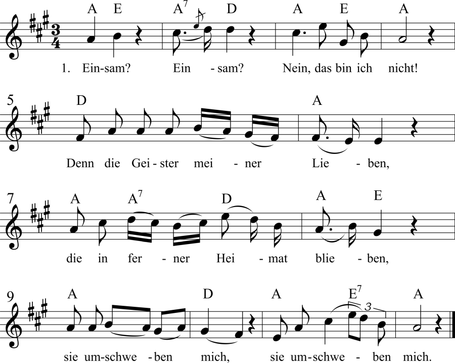 Musiknoten zum Lied - Einsam? Nein, das bin ich nicht!