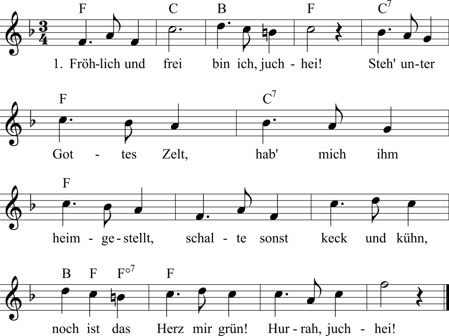 Musiknoten zum Lied - Jünglings Weihe