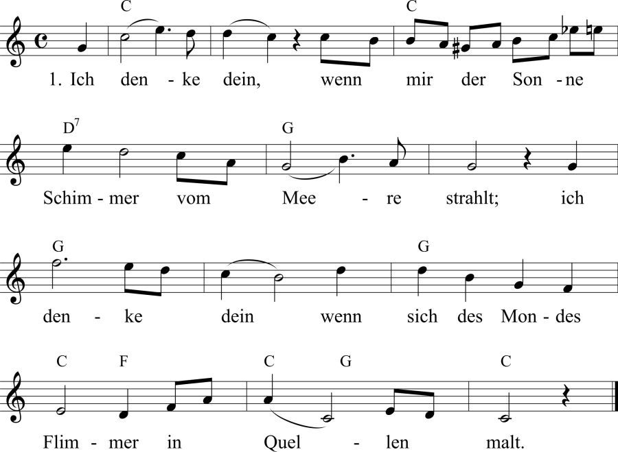 Musiknoten zum Lied - Nähe des Geliebten