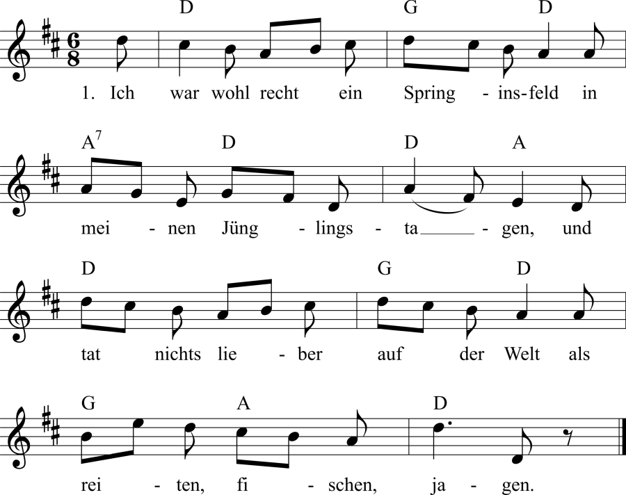 Musiknoten zum Lied - Wilhelm