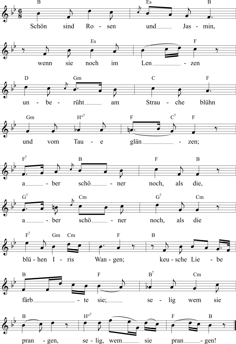 Musiknoten zum Lied - Iris