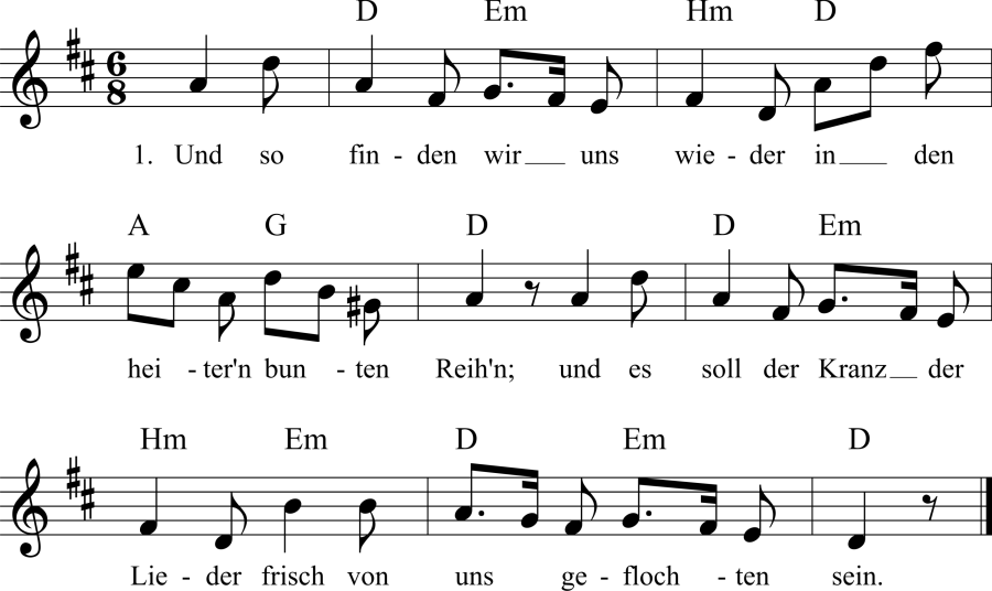 Musiknoten zum Lied - Die Gunst des Augenblicks