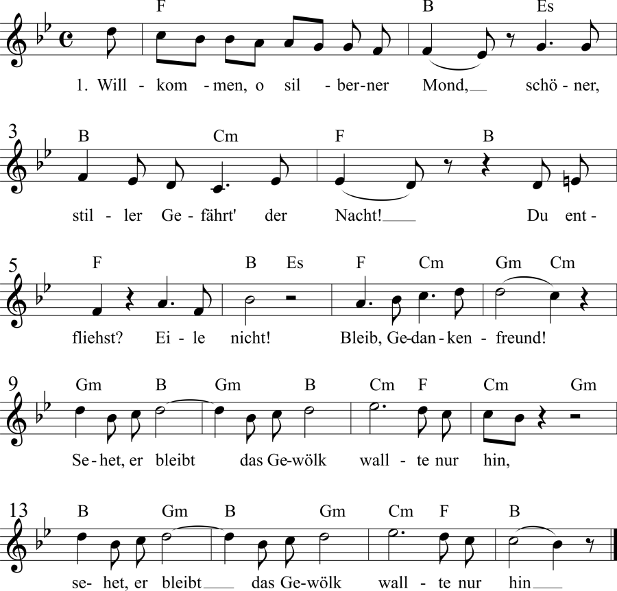 Musiknoten zum Lied - Die frühen Gräber