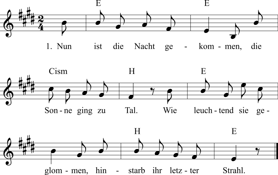 Musiknoten zum Lied - Die Nacht