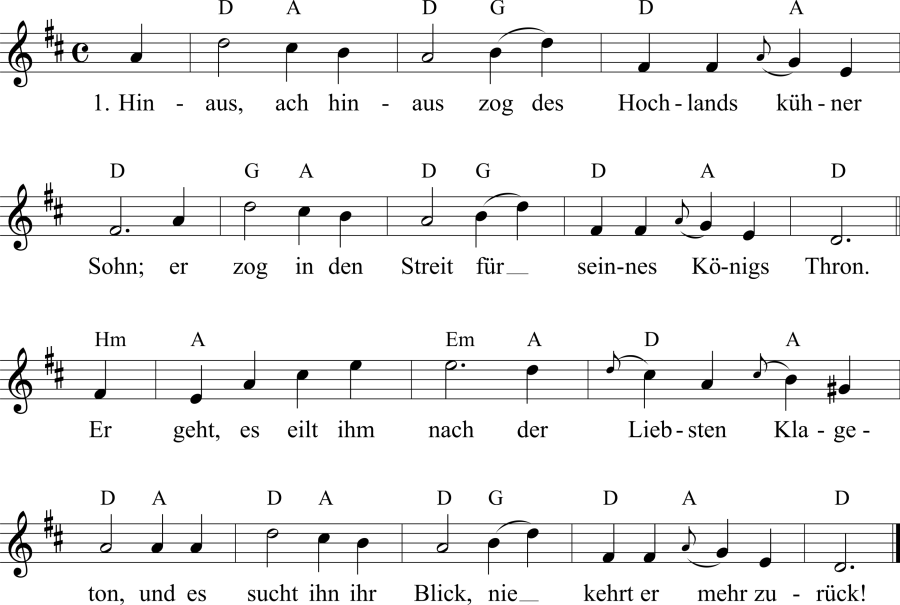Musiknoten zum Lied - Des Mädchens Klage