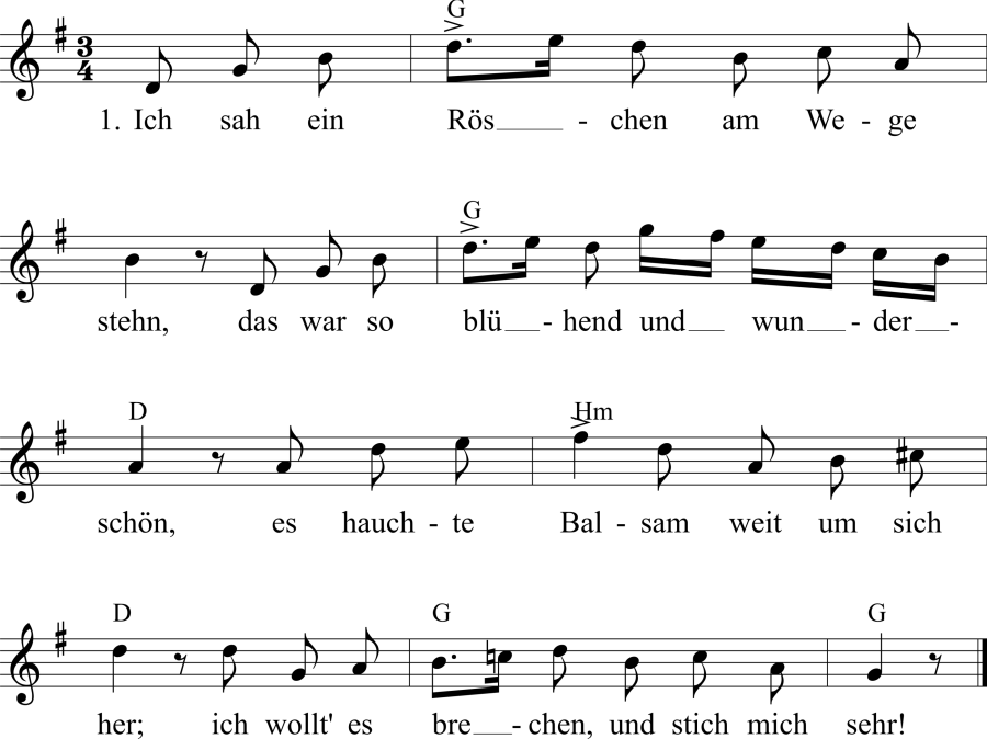 Musiknoten zum Lied - An junge spröde Schönen