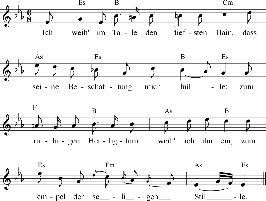 Musiknoten zum Lied - Die Weihe