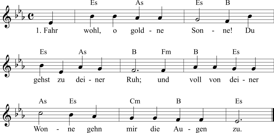 Musiknoten zum Lied - Bei Sonnenuntergang