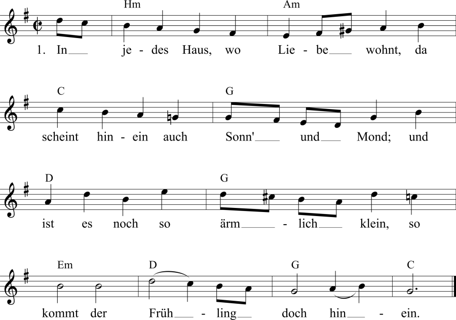 Musiknoten zum Lied - Liebesglück
