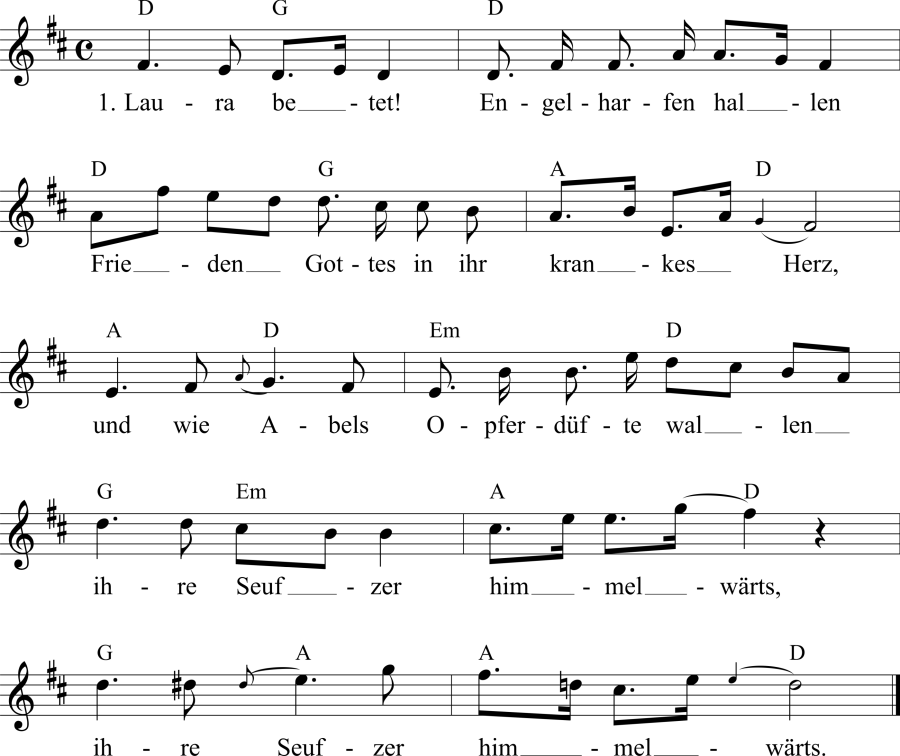 Musiknoten zum Lied - Die Betende (Matthisson)