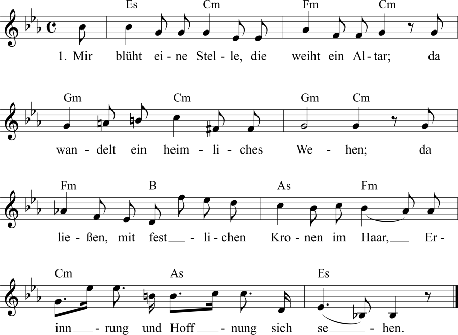 Musiknoten zum Lied - Hoffnung und Erinnerung