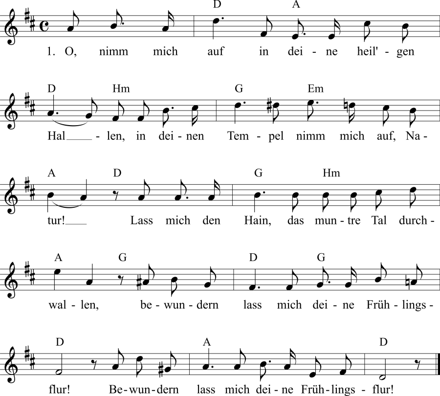 Musiknoten zum Lied - Frühlingsfeier