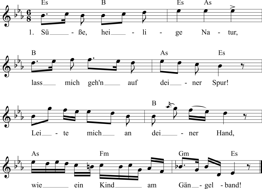 Musiknoten zum Lied - Süße, heilige Natur