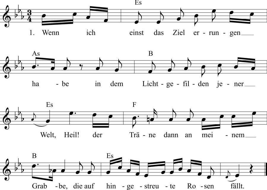 Musiknoten zum Lied - Die Vollendung