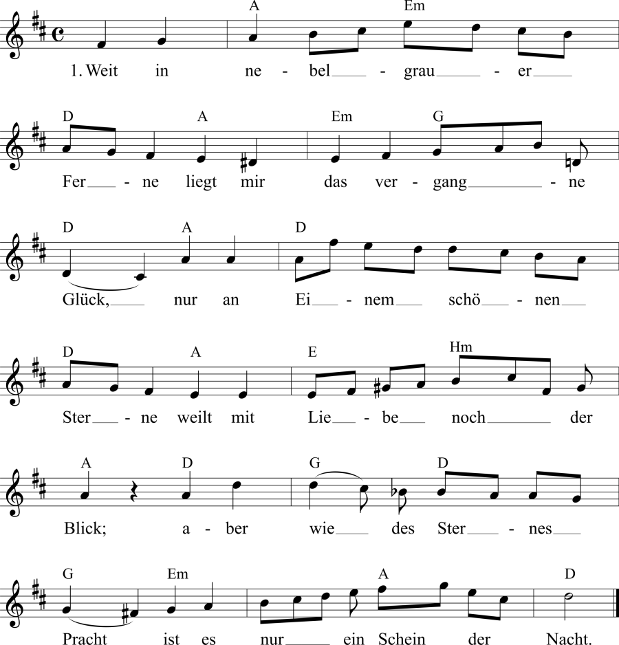 Musiknoten zum Lied - An Emma