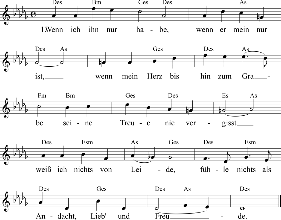 Musiknoten zum Lied - Wenn ich ihn nur habe